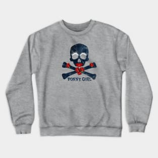 Bonny Pirate Girl, Skull and Crossbones Crewneck Sweatshirt